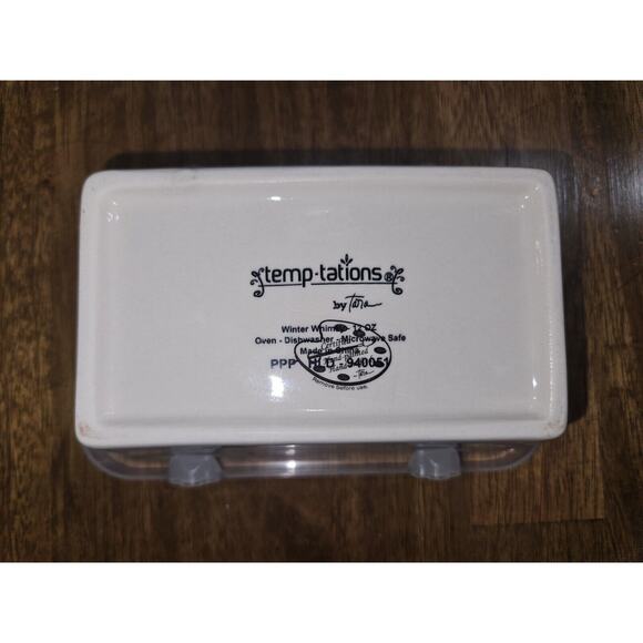 Temp-tations By Tara 12 Oz Mini Loaf Bakeware "Winter Whimsy" Stoneware. - Picture 5 of 5